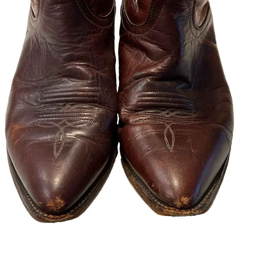 Vintage Code West Mens Brown Leather Western Cowboy Boots US Size 11